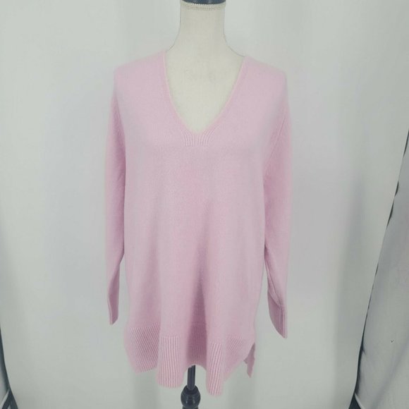 J. Crew Sweaters - J.Crew Wool Blend Tunic V-Neck Sweater Pink Long Sleeve Women's Medium NWT